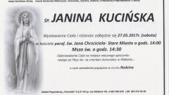 Zmarła Janina Kucińska. Żyła 82 lata.