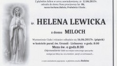 Zmarła Helena Lewicka. Żyła 86 lat.