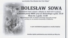 Zmarł Bolesław Sowa. Żył 75 lat.