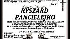 Zmarł Ryszard Pancielejko. Żył 67 lat