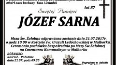 Zmarł Józef Sarna. Żył 87 lat.