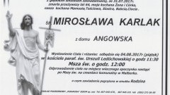 Zmarła Mirosława Karlak. Żyła 64 lata.