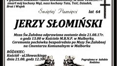 Zmarł Jerzy Słomiński. Żył 64 lat.