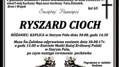 Zmarł Ryszard Cioch. Żył 65 lat.