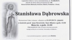 Zmarła Stanisława Dąbrowska. Żyła 84 lat.