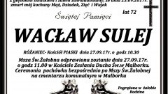 Zmarł Wacław Sulej. Żył 72 lat.