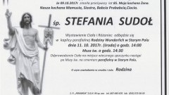 Zmarła Stefania Sudoł. Żyła 85 lat.