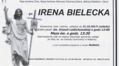 Zmarła Irena Bielecka. Żyła 72 lat.