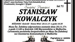 Zmarł Stanisław Kowalczyk. Żył 71 lat