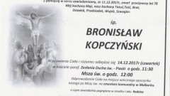 Zmarł Bronisław Kopczyński. Żył 78 lat