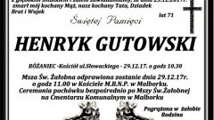 Zmarł Henryk Gutowski. Żył 71 lat.