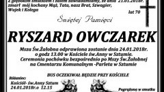 Zmarł Ryszard Owczarek. Żył 70 lat.