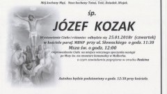 Zmarł Józef Kozak. Żył 82 lat.