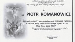 Zmarł Piotr Romanowicz. Żył 26 lat.