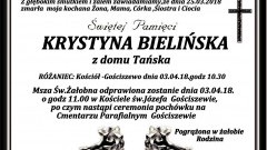 Zmarła Krystyna Bielińska.