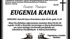 Zmarła Eugenia Kania. Żyła 82 lata.