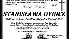 Zmarła Stanisława Dybicz. Żyła 83 lata.