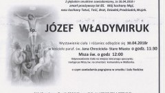 Zmarł Józef Władymiruk. Żył 85.