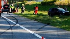 Zderzenie BMW z Subaru na autostradzie A1 w Swarożynie. 