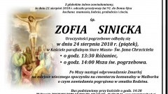 Zmarła Zofia Sinicka. Żyła 91 lat.