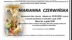 Zmarła Marianna Czerwińska. Żyła 90 lat.