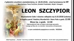 Zmarł Leon Szczypior. Żył 89 lat