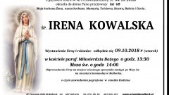 Zmarła Irena Kowalska. Żyła 68 lat.