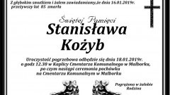 Zmarła Stanisława Kożyb. Żyła 85 lat.