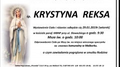 Zmarła Krystyna Reksa. Żyła 79 lat.