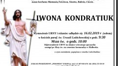 Zmarła Iwona Kondratiuk. Żyła 59 lat.