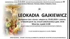 Zmarła Leokadia Gajkiewicz. Żyła 94 lata.