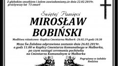 Zmarł Mirosław Bobiński. Żył 73 lata.