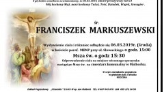 Zmarł Franciszek Markuszewski. Żył 64 lata