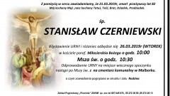 Zmarł Stanisław Czerniewski. Żył 82 lata.