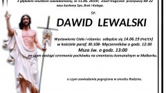 Zmarł Dawid Lewalski. Żył 22 lata.