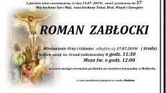 Zmarł Roman Zabłocki. Żył 57 lat.