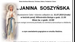 Zmarła Janina Soszyńska. Żyła 89 lat.