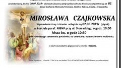 Zmarła Mirosława Czajkowska. Żyła 61 lat