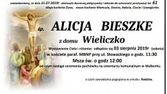 Zmarła Alicja Bieszke. Żyła 61 lat.