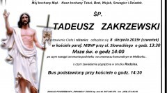 Zmarł Tadeusz Zakrzewski. Żył 71 lat.