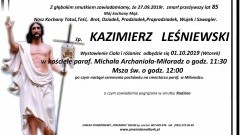 Zmarł Kazimierz Leśniewski. Żył 85 lat.