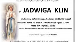 Zmarła Jadwiga Klin. Żyła 70 lat.