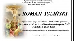 Zmarł Roman Igliński. Żył 63 lata.