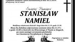 Zmarł Stanisław Namiel. Żył 62 lata.