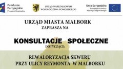 Urząd Miasta Malborka zaprasza mieszkańców na konsultacje społeczne.