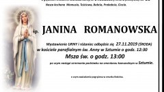 Zmarła Janina Romanowska. Żyła 86 lat.