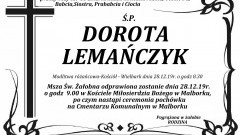 Zmarła Dorota Lemańczyk. Żyła 85 lat.