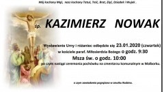 Zmarł Kazimierz Nowak. Żył 63 lata.