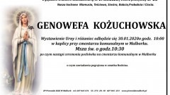 Zmarła Genowefa Kożuchowska. Żyła 69 lat.