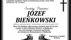 Zmarł Józef Bieńkowski. Żył 73 lata.